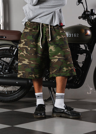 Casentini Wide-Leg Cut Shorts - Camo