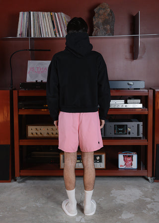 Casentini Block Logo Pink Sun Faded Hoodie - Black